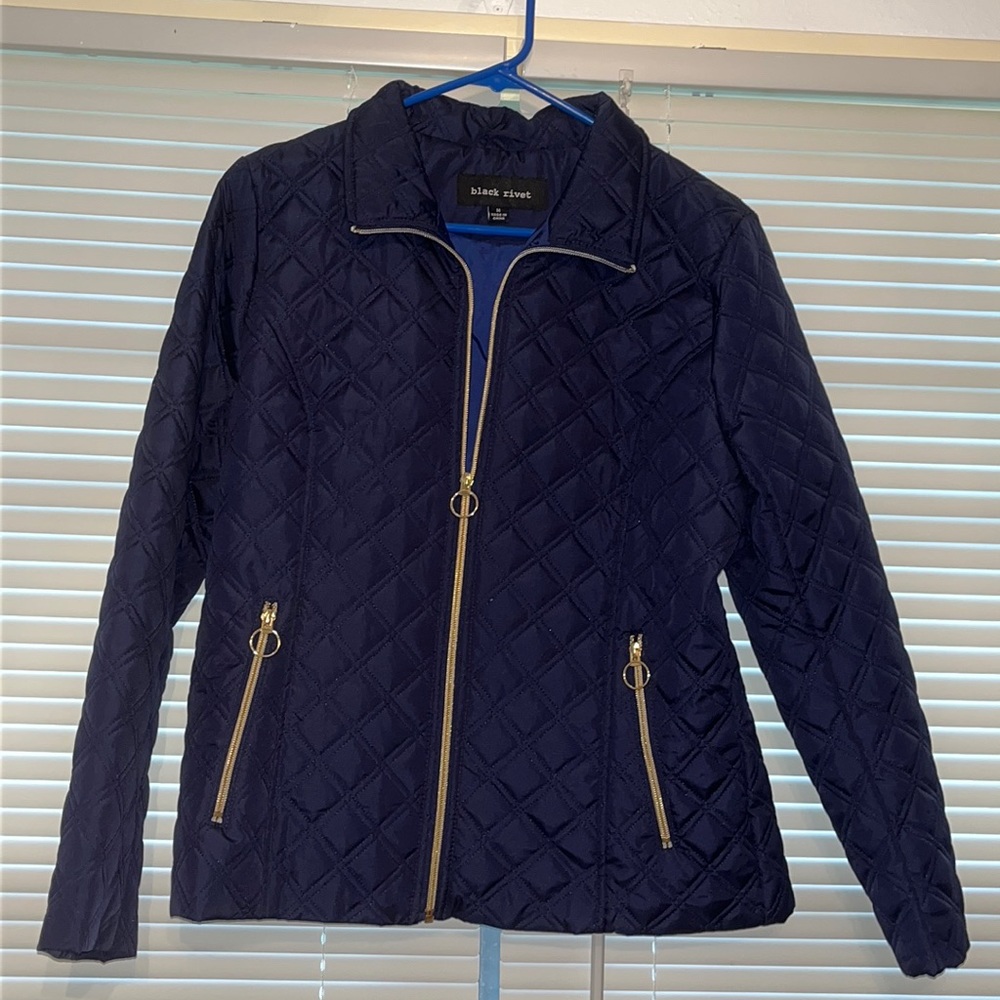 Quilted Navy Blue Jacket